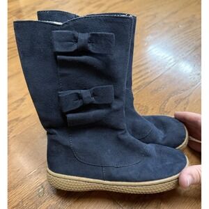 Livie and Luca Neve Blue Microfiber Boots w/ Bow Accent Zipper Size 10